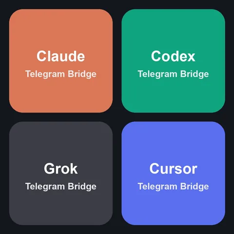 Claude, Codex, Grok, Cursor 네 가지 오픈소스 텔레그램 브릿지